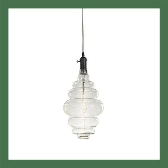 Bulbrite 1-Light Gunmetal Vintage Pendant Socket and Canopy with LED 4W Beehive Shaped Grand Filament Light Bulb