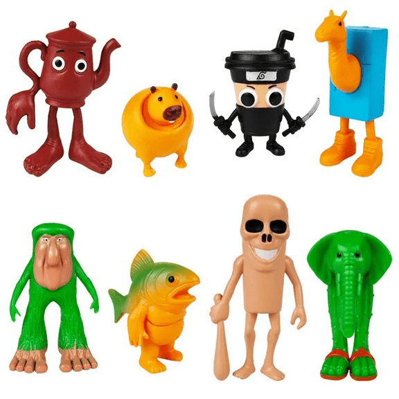 Set of 8 Funny Character Mini Figures – Creative Collectible Cartoon Style Toys for Kids and Adults