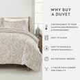 thumbnail image 3 of Noble Linens Linear Leaves Taupe 3-Piece Patterened Duvet Cover Set, King, 3 of 6