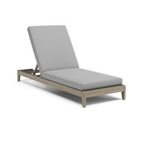 Homestyles Sustain Wood Outdoor Chaise Lounge in Gray