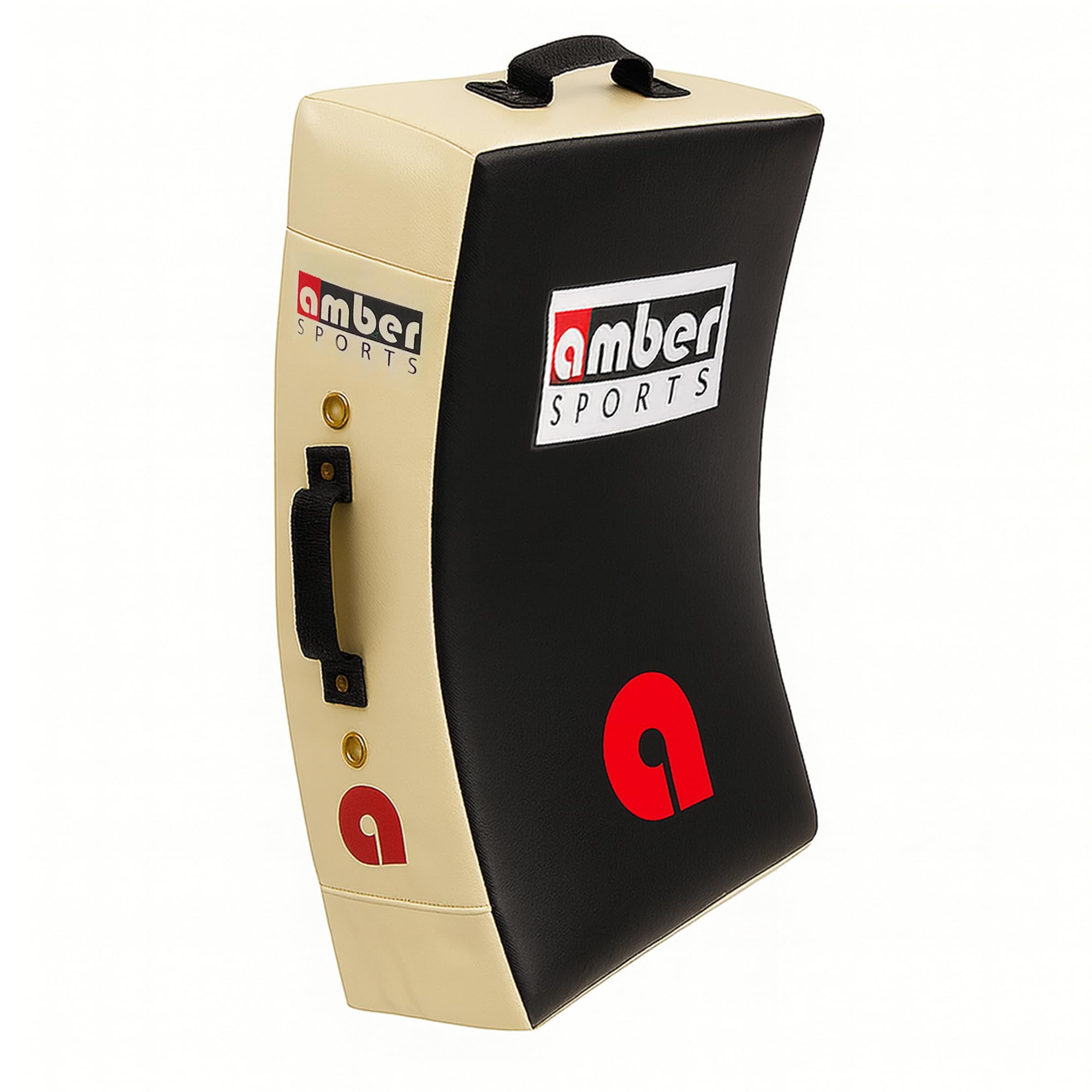 Amber Fight Gear Gel Punch & Kick Shield, Curved Training Pad, 25” x 15” x 5.5”, Multi-Handle Grip, Gel Enforced Lining, Heavy-Duty Canvas Vinyl, Muay Thai, MMA, Kickboxing, Karate