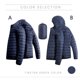 thumbnail image 1 of Chaqueta de plumón corta ultraligera para hombre, ligera, plegable, con capucha, de algodón Adepaton FLD-4217, 1 of 4