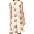 thumbnail image 2 of Fast food french frie Spring Summer Dresses for Women Fashion T-shirt Dress Casual Sleeveless Loose Sundress with Pockets, 2 of 5