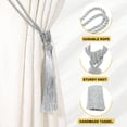 thumbnail image 3 of Uxcell Sujetadores de Cortina, Paquete de 2 Sujetadores de Cortina Elegantes Hechos a Mano con Clips Decorativos de Borlas, Color Gris, 3 of 7