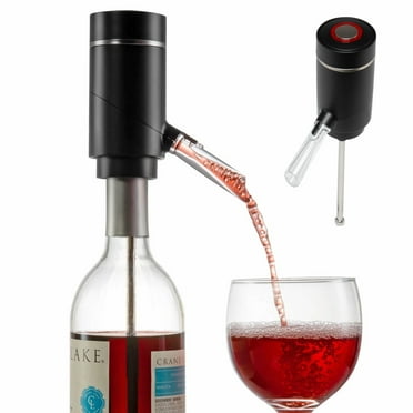 Emlimny Electric Wine Aerator and Dispenser Automatic Wine Pourer with Touch Button Control, Wine Opener for Beginner Enthusiast - Spout Pourer - wine preserver,Black