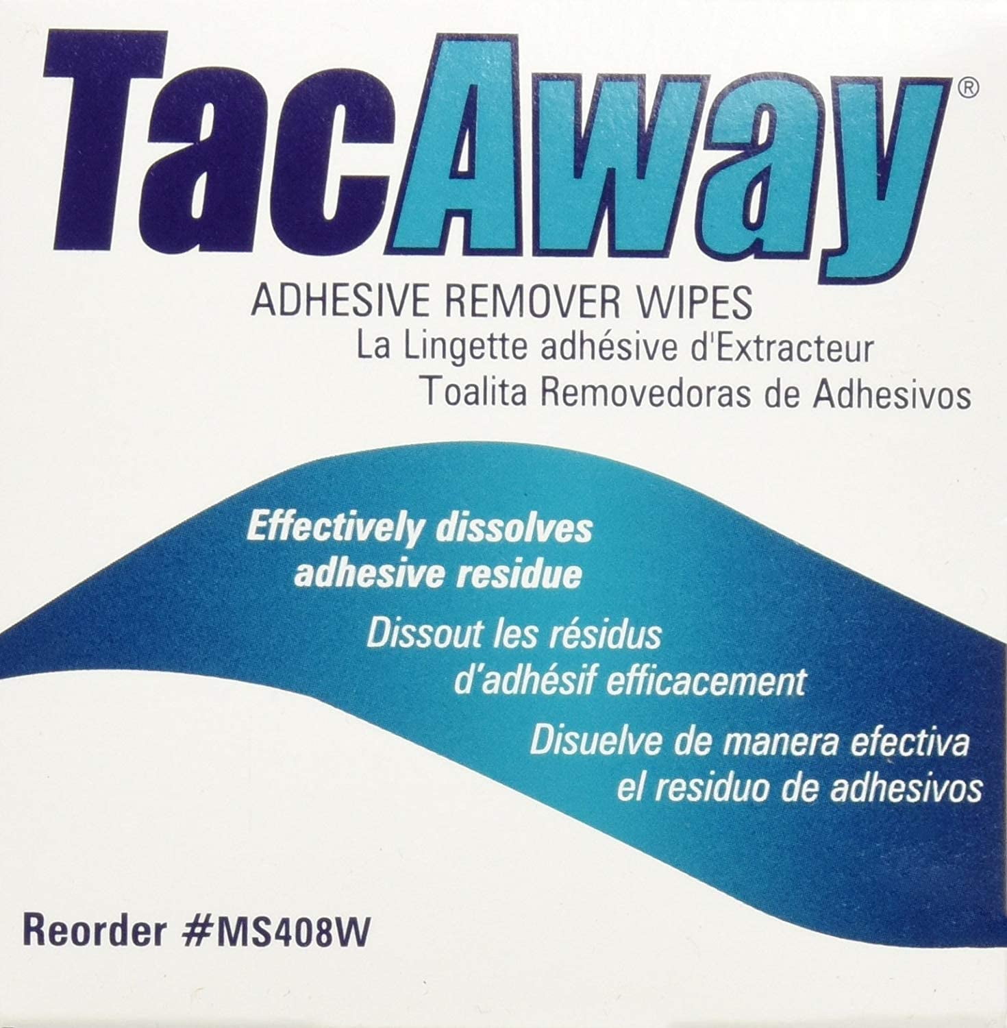 Torbot Tacaway Adhesive Remover Wipe, Non-Acetone-Box of 50 MS408W