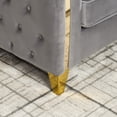 thumbnail image 3 of 81" Chesterfield Velvet Sofa, Button Tufted w/ Gold Legs, Living Room,Grey, 3 of 9