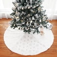 thumbnail image 4 of Tnobhg Christmas Tree Skirt Sparkling Snowflake DIY Winter Decorations Plush Fine Workmanship Christmas Tree Skirt, 4 of 8