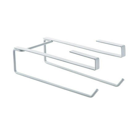 KONTONTY White Punch Free Paper Towel Holder Over Cabinet Roll Organizer for Kitchen and Bathroom