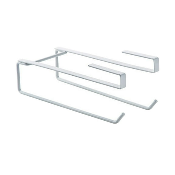 KONTONTY White Punch Free Paper Towel Holder Over Cabinet Roll Organizer for Kitchen and Bathroom