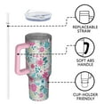 thumbnail image 4 of OBREWU Pioneer Flower Tumbler with Handle and Lid,Pioneer Flower 40oz Double Wall Vacuum Insulated Tumbler,Cups Gift for Women and Men, 4 of 7