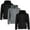 Black & Charcoal & Black, variant on 3-Pack Men’s Fleece-Lined Full-Zip Hoodie (S-2XL)