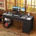 thumbnail image 3 of Amadwell 47" Desk with Drawers & Storage, Office Desk with Reversible Shelves, Gaming Computer Desk, Grey, 3 of 9