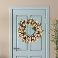 thumbnail image 2 of GUOOL Door Wreaths Artificial Circle Garland Autumn Wreath Light pink, 2 of 8