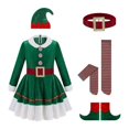 thumbnail image 4 of Festive Christmas Set for Women Santa's Helper Role Play Outfit Elegant Dress for Holiday Parties Performances and Celebrations, 4 of 7