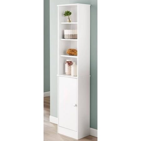 Mainstays Linen Tower, White, 8.75u0022 x 13u0022 x 59.5u0022