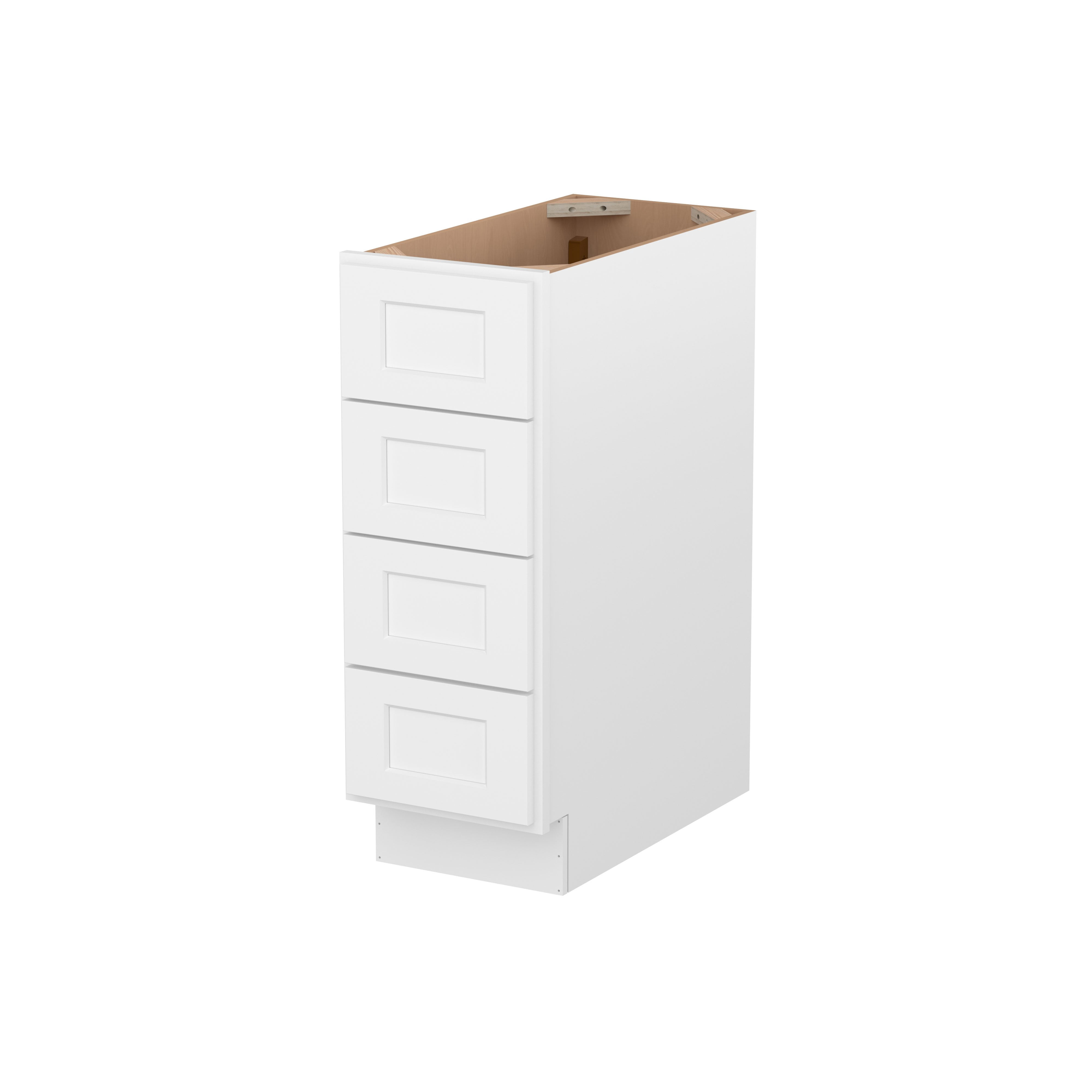 Furinno Shaker Drawer Base Kitchen Cabinet with 4-Drawers, Ready to Assemble, 24 D x 12 W x 34.5 H, White