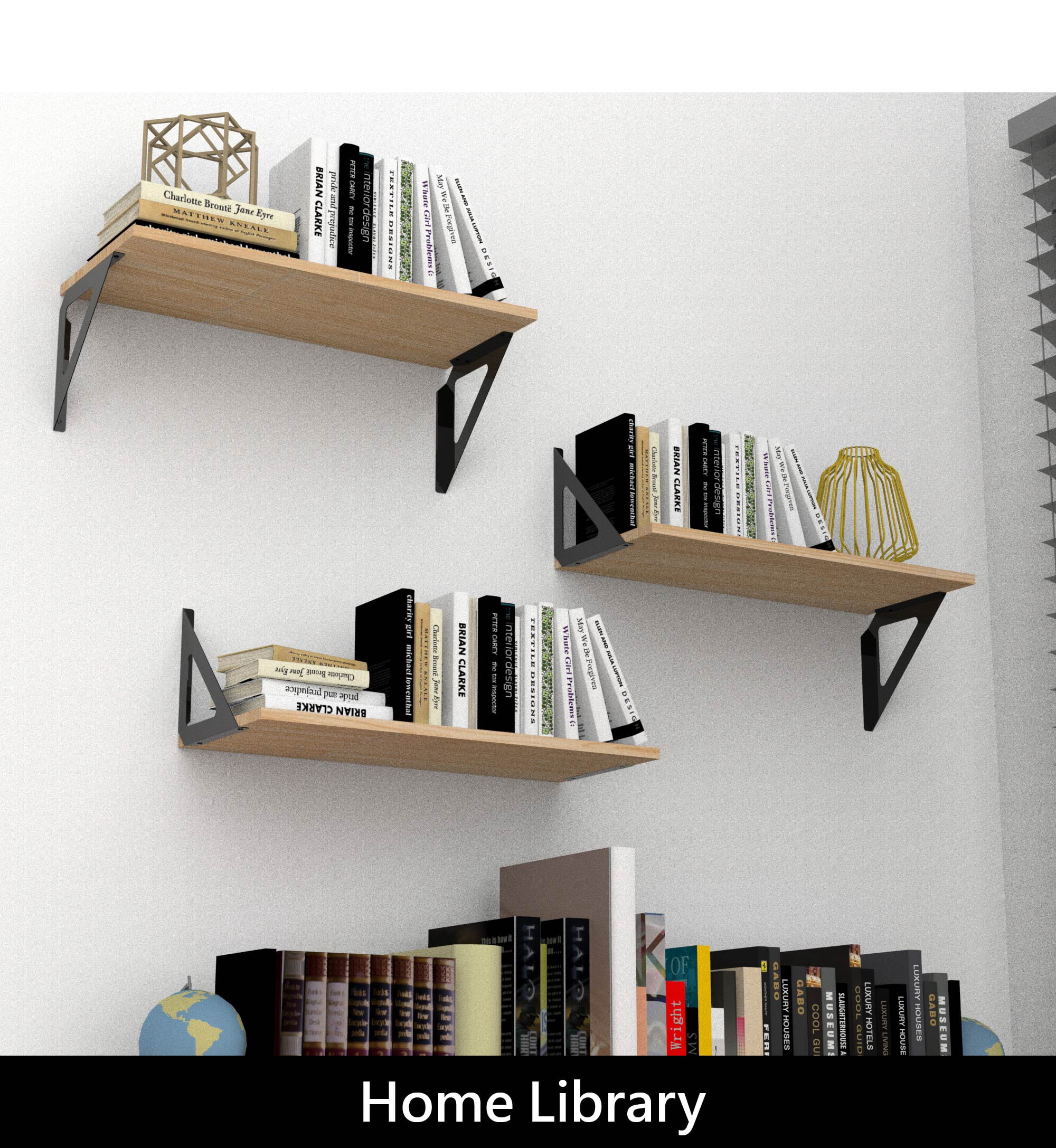 Hyper Tough 10 in. x 23 5/8 in. Natural Laminated Wood Shelf Kit