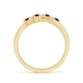 thumbnail image 2 of ANGARA Natural Round Ruby and Diamond Crossover Ring in 14K Yellow Gold for Women (Size-2mm) | July Birthstone, Birthday, Anniversary, Jewelry Gift for Women | Natural Ruby Ring, 2 of 9
