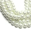 Round Glass Pearl, White