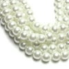 Round Glass Pearl, White