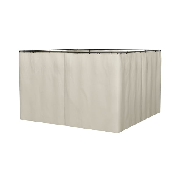 Outdoor Umbrellas, 10' x 12' Gazebo Sidewall Set with 4 Panels, Hooks/C-Rings Included for Pergolas & Cabanas, Beige, Beige Patio Umbrellas,Polyester Cantilever Umbrellas