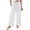 White, variant on Arlun Summer Beach Linen Pants Women Lightweight Breathable Solid Color Leisure Trousers with Leg Split Tie Design Ladies Loose Comfort Front Pleated Holiday Bottoms White XL