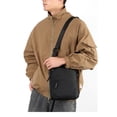 thumbnail image 4 of Crossbody bag for men, Small messenger bag with zipper and adjustable shoulder strap, Slim Shoulder Bag with Pocket, Black, 4 of 5