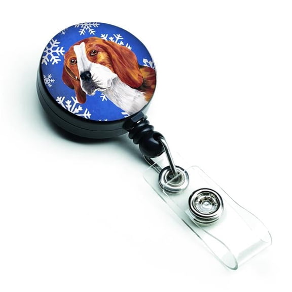 Carolines Treasures SC9369BR Beagle Winter Snowflakes Holiday Retractable Badge Reel