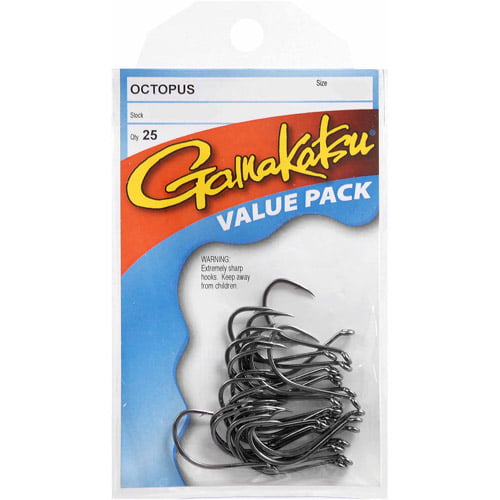 gamakatsu octopus hook size 1 nickel 25 per pack # 02010-25 value pack hooks 