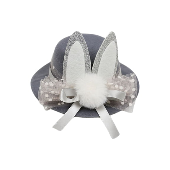 Easter Bunny Bowler Hat Hair for Girls Family Party Headwear Accessory