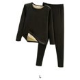 thumbnail image 2 of Sonducket Conjunto de ropa interior térmica para mujer, calzoncillos largos cómodos para clima frío y cálido, ropa interior de cuello de Ropa interior Negro L, 2 of 6