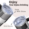 thumbnail image 4 of Leak-Proof Straw Lid 20oz Stainless Steel Tumbler with Handle, Geometric Design Double Wall Insulated Coffee Mug, 4 of 5