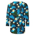 thumbnail image 5 of YUNAFFT Hawaiian Print Relaxed Fit Short Sleeve T-Shirt for Women with Round Neck Casual Comfort Top, 5 of 6