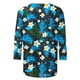 thumbnail image 5 of Xuyuer Women's Spring Summer Hawaiian Print Loose Casual Round Neck 3/4 Sleeve T-Shirt, Floral Pullover Top for Beach Vacations, Tropical Parties and Summer Holiday Style, 5 of 6