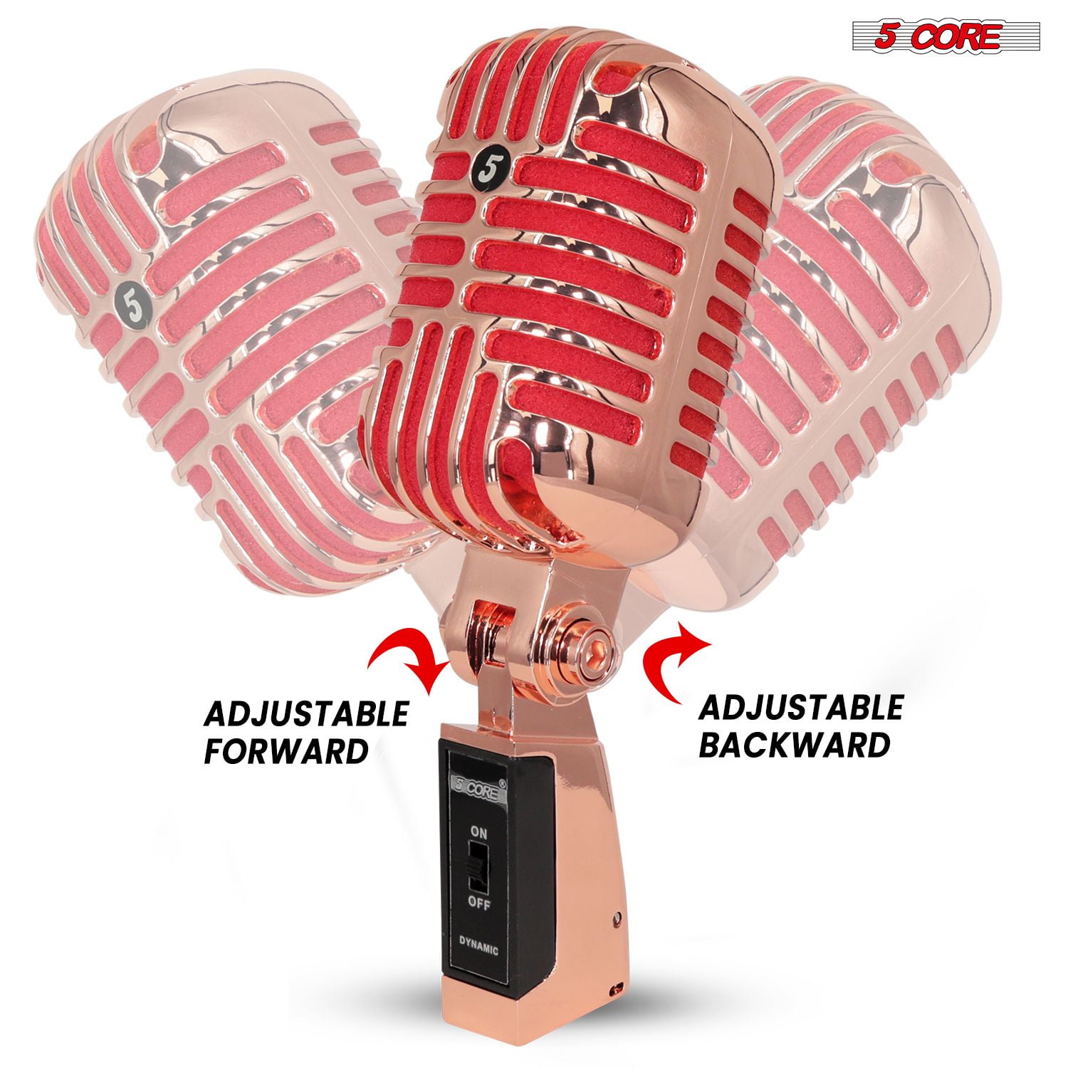 Classic Retro Microphone Dynamic (ALL METAL BODY) - Old Vintage Style Unidirectional Cardioid Mic w/ XLR Input Universal Stand Compatible | Live Performance |Singing In Studio |Recording Gold