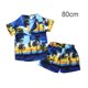 thumbnail image 3 of Sonducket Baby Top Shorts Outfit Beach Graphic Impreso Camisa de manga corta Newborn Babysuit conjuntos de ropa Azul oscuro 80cm, 3 of 8