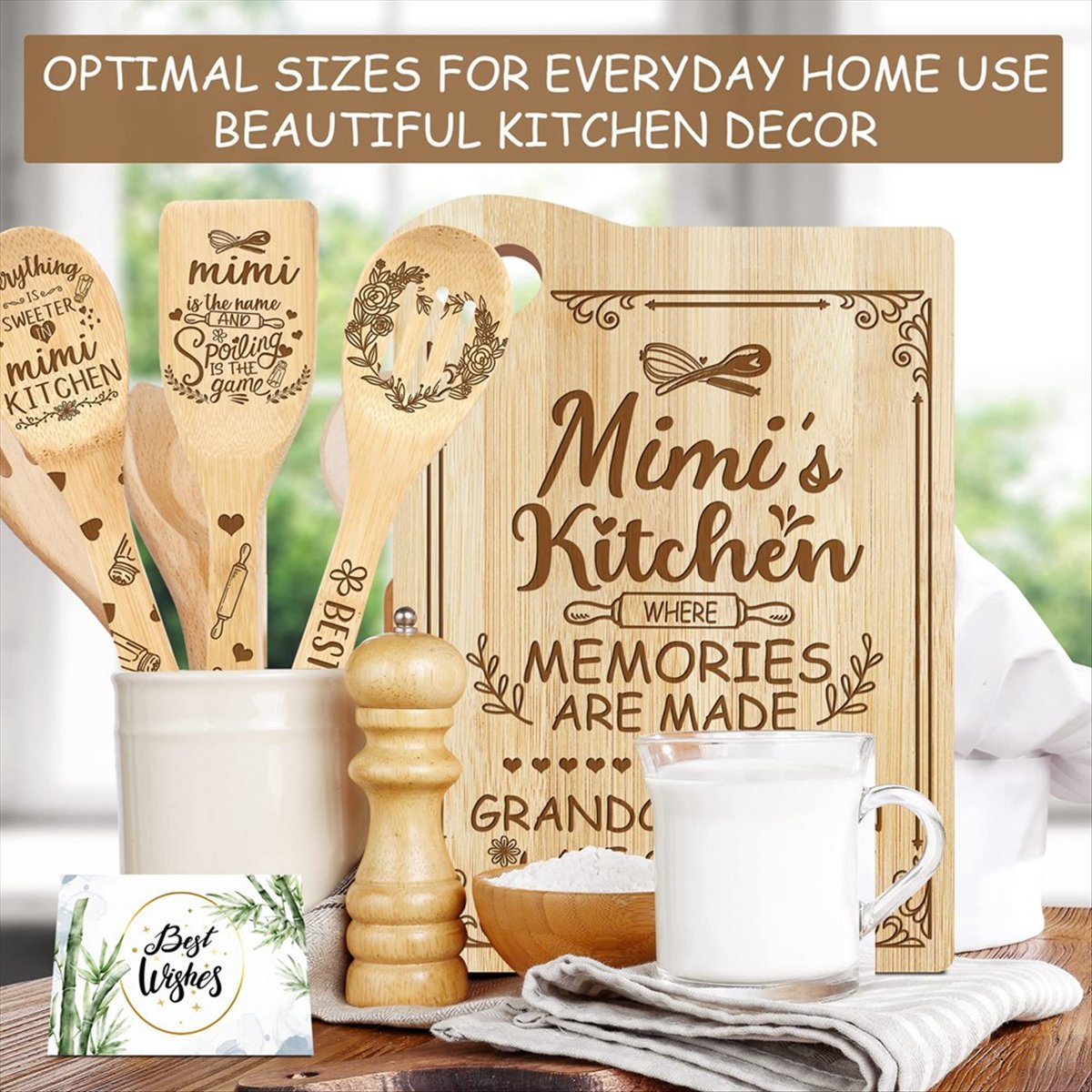 Bamboo Cutting Board Mother'S Day Gift for Cutting Board,Cooking Board(Mimi) bamboo Photo Color