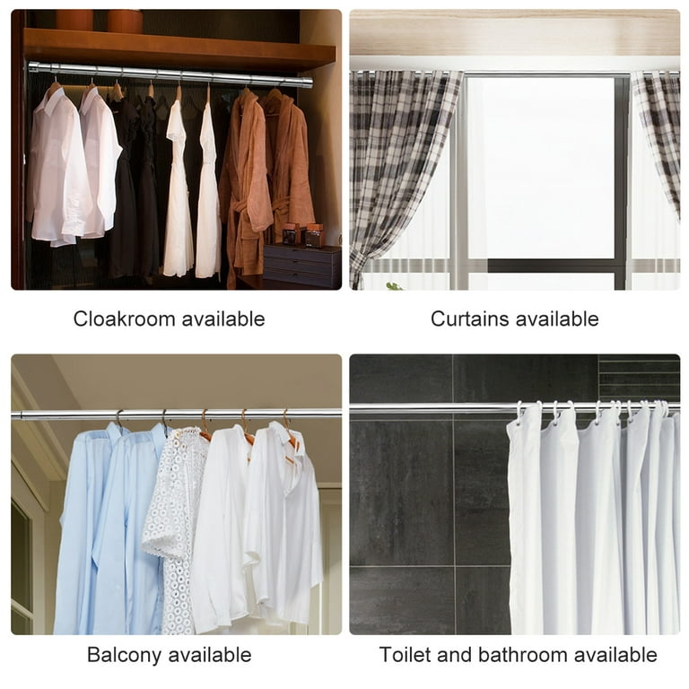 JTWEEN Adjustable Closet Rod 21.5 to 39.5 Inch for Hanging Clothes