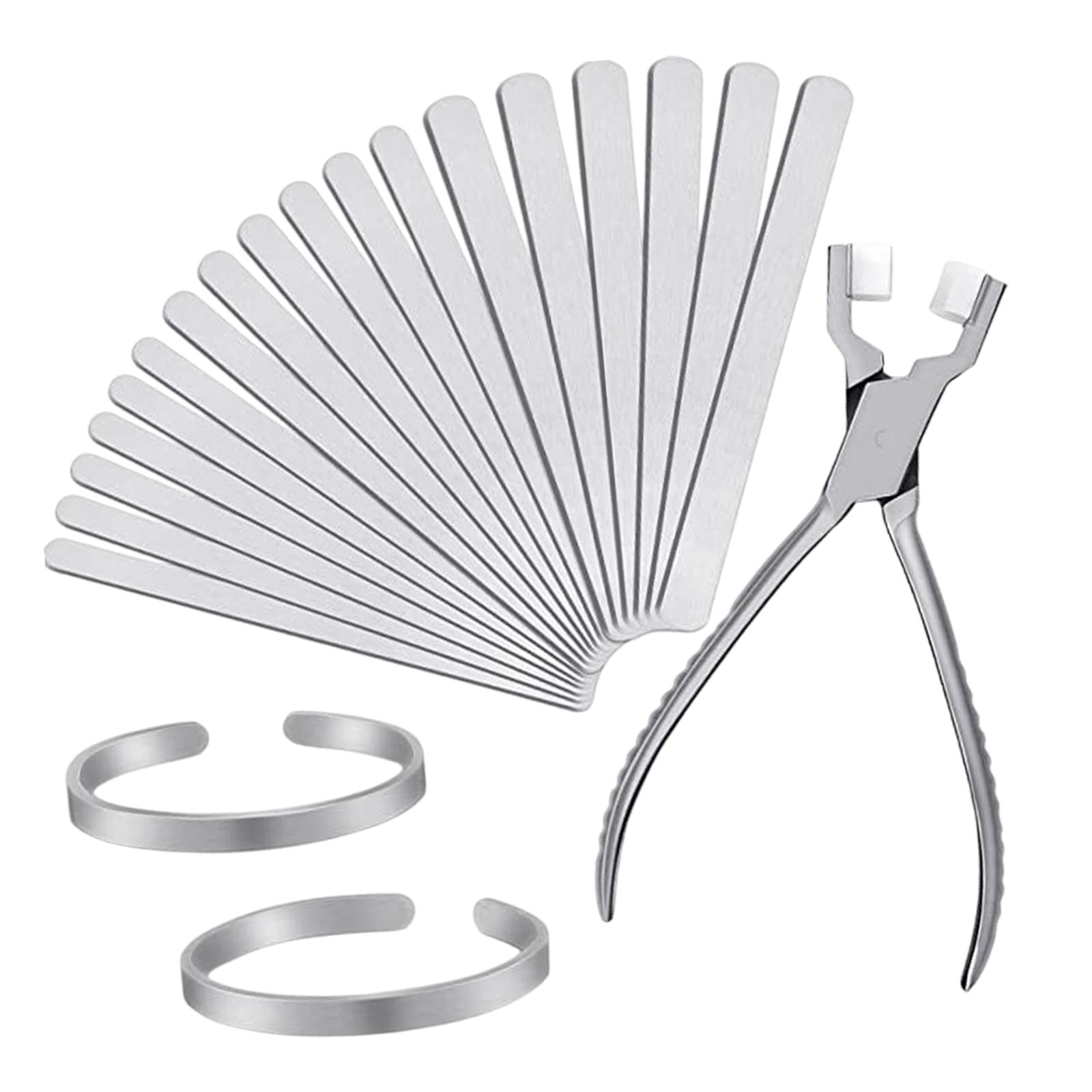 Milageto Aluminum Bracelet Bangle Making Tool Bracelet Blank Fending Blank DIY Kit Silver