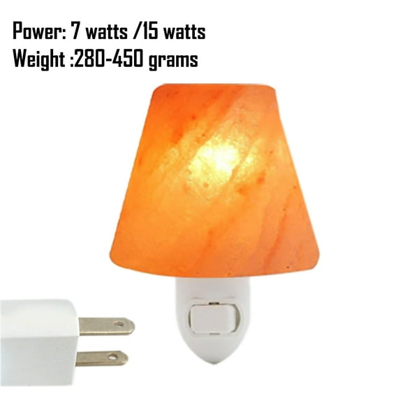 Himalayan Salt Lamp Plug in Night Light, Bulbs Bathroom Bedroom Night Light, Pink Crystal Rock Salt Hand Crafted1.23cp