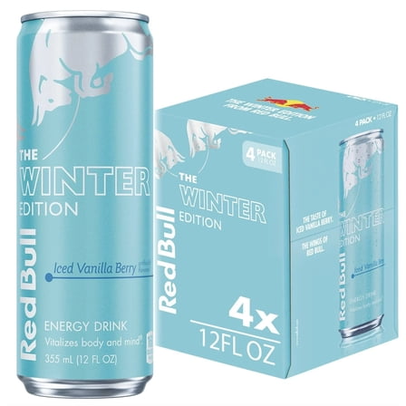 Red Bull Winter Edition Energy Drink, Iced Vanilla Berry, 12 fl.oz. can, 4 pack