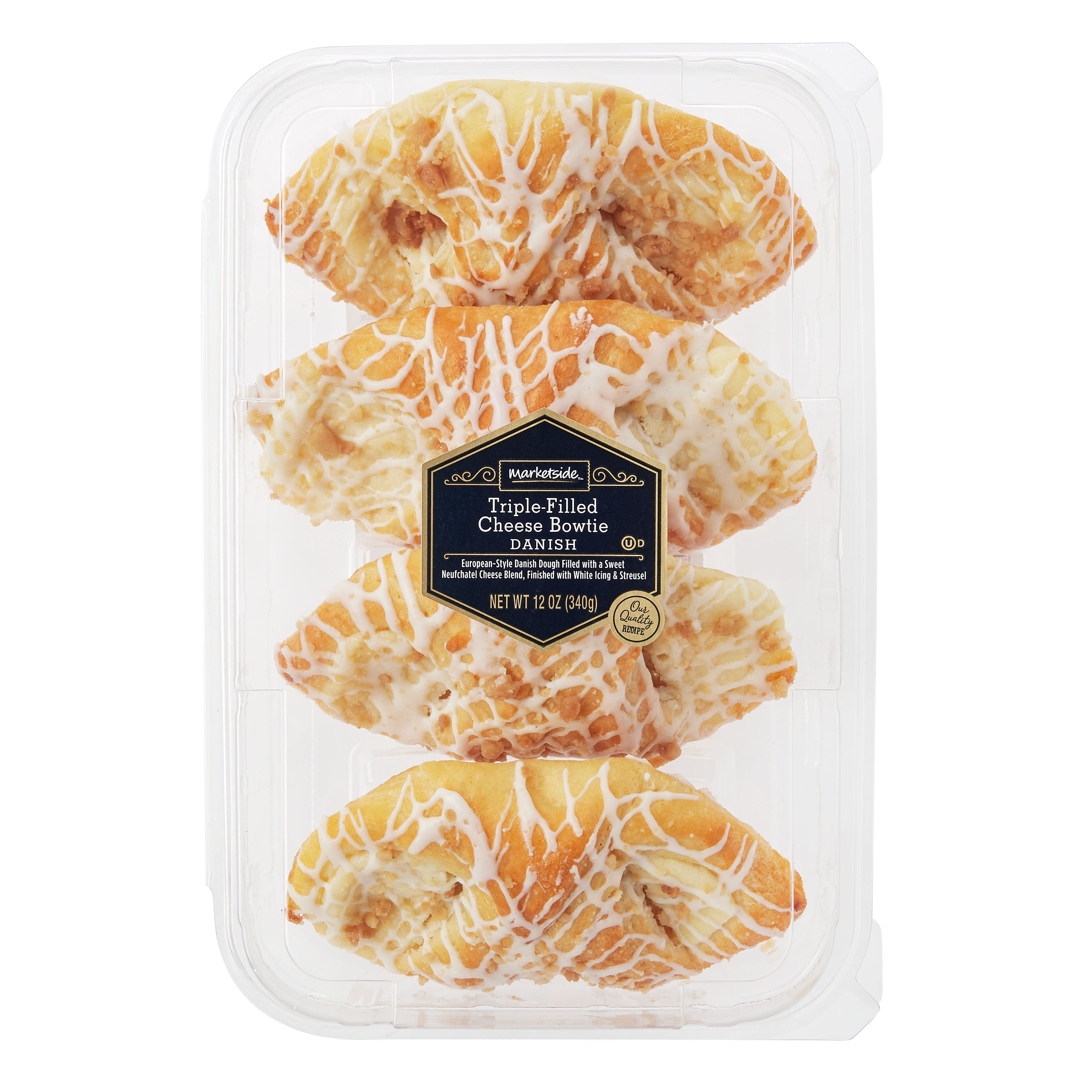 Marketside Cheese Bowtie Danish, 12 oz, 4 Pastries