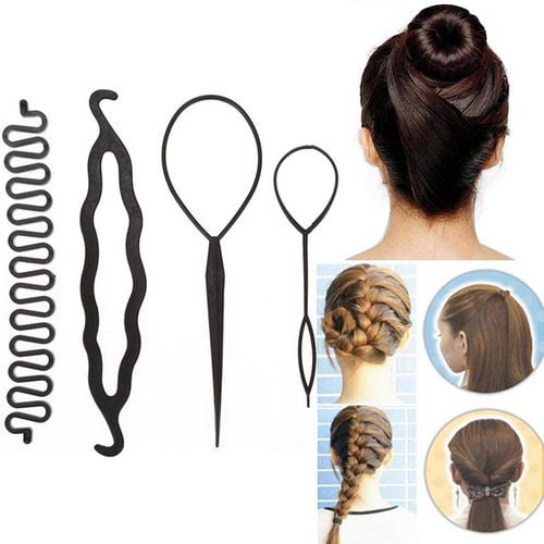 2Pcs/Set Hair Tools Hairband Magic Buns Bow Braiders Hairpin Headwear Hair Rope 