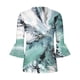 thumbnail image 4 of Blusa de verano para mujer con estampado de pliegues sexy y mangas 3/4 con cuello en V y botones OAVQHLG3B Store  lin121212, 4 of 5
