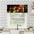 thumbnail image 2 of Wine Valance Curtain, Vintage Barrel Red Wine on Table Glasses Wine Grapes Windows Curtain Valance for Kitchen Dining Room Canteens Home Decor, One Panel 54x18in, 2 of 6