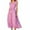 Pink, variant on Women's Maxi Dresses Ruffle Sleeveless V Neck Dot Print Waist Dress Summer Casual Long Dress