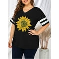 thumbnail image 5 of KimSoong Plus Size Sunflower Shirts for Women Cute Dandelion Graphics T-shirt Summer Women Short Sleeve Inspirational Tee Tops, 5 of 7