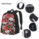 thumbnail image 3 of Disketp Skull and Roses Mochila Estampada de Gran Capacidad con Lonchera y Estuche, Set de 3 Piezas para Estudiantes, 3 of 7