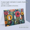 thumbnail image 3 of Yayeee Toggle Light Switch Wall Plate 2-Gang 4.56"x4.48" Decorative Outlet Cover, Orange Colorful Flowers, 3 of 7